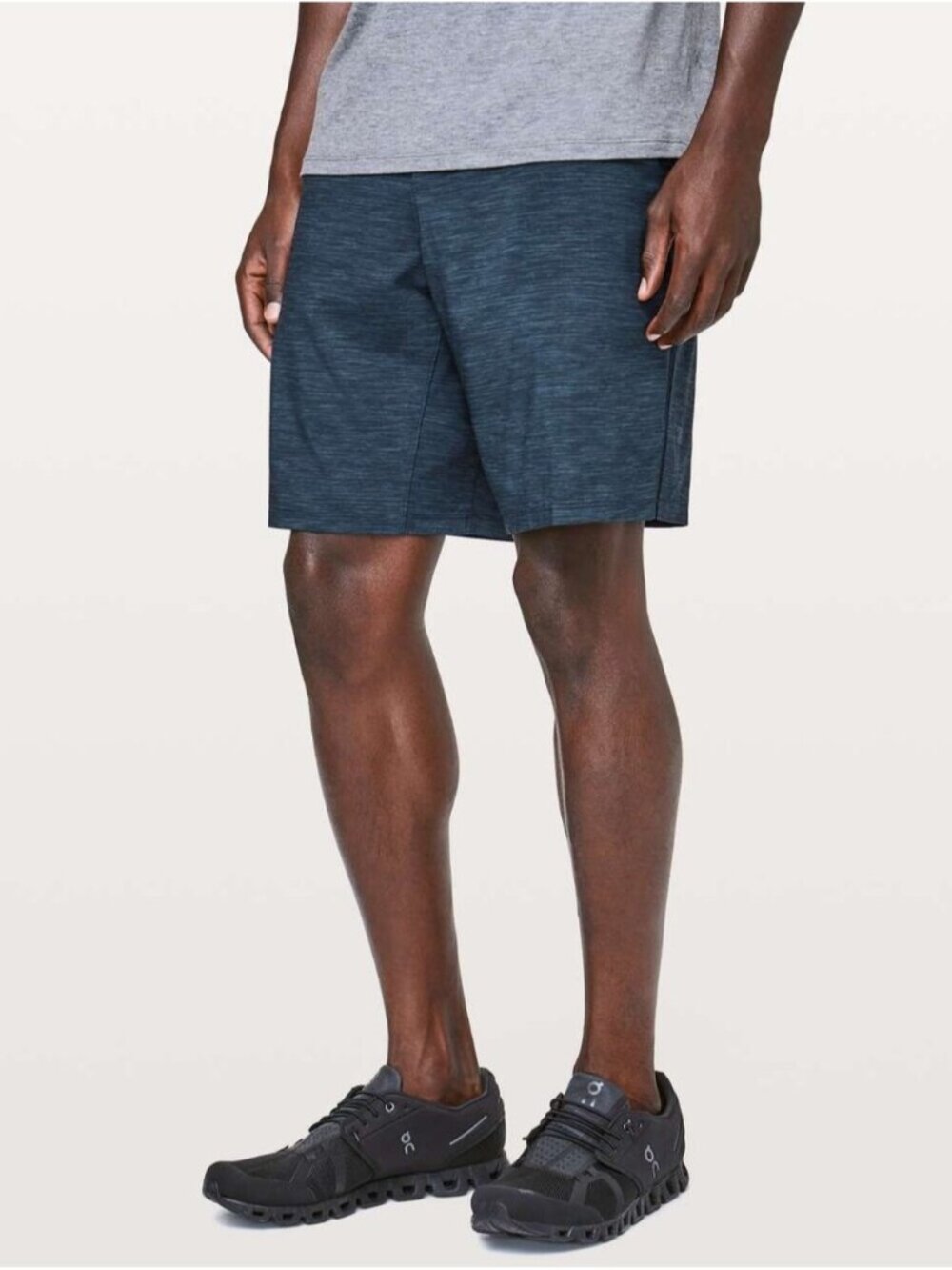 Lululemon Pace Breaker Short *Linerless 9" Updated Heather Allover Iron Blue Tr